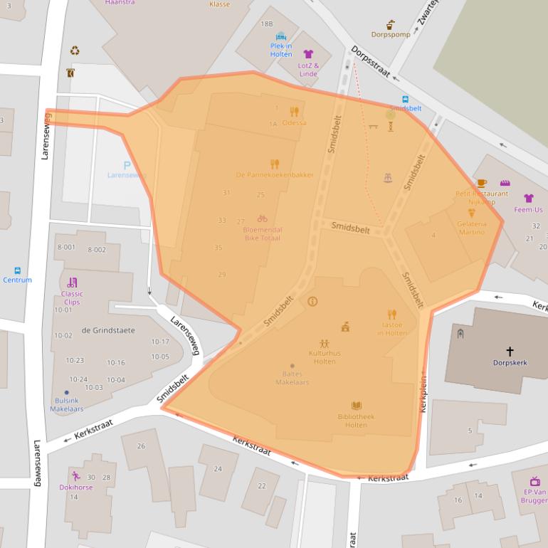 Kaart van postcodegebied 7451BL.