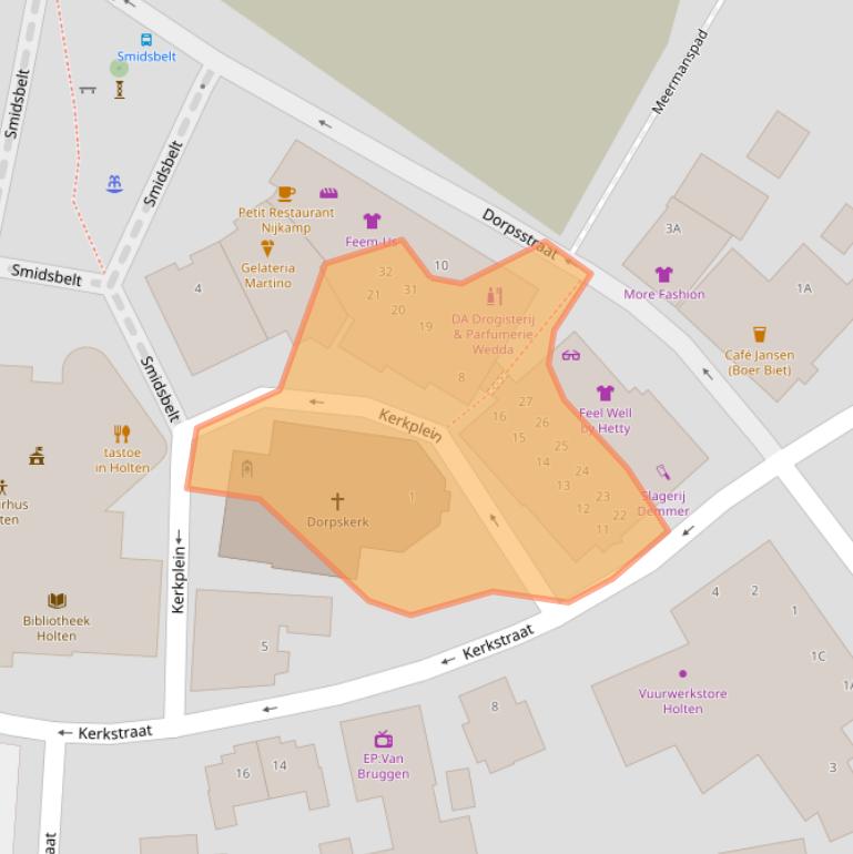 Kaart van postcodegebied 7451BN.