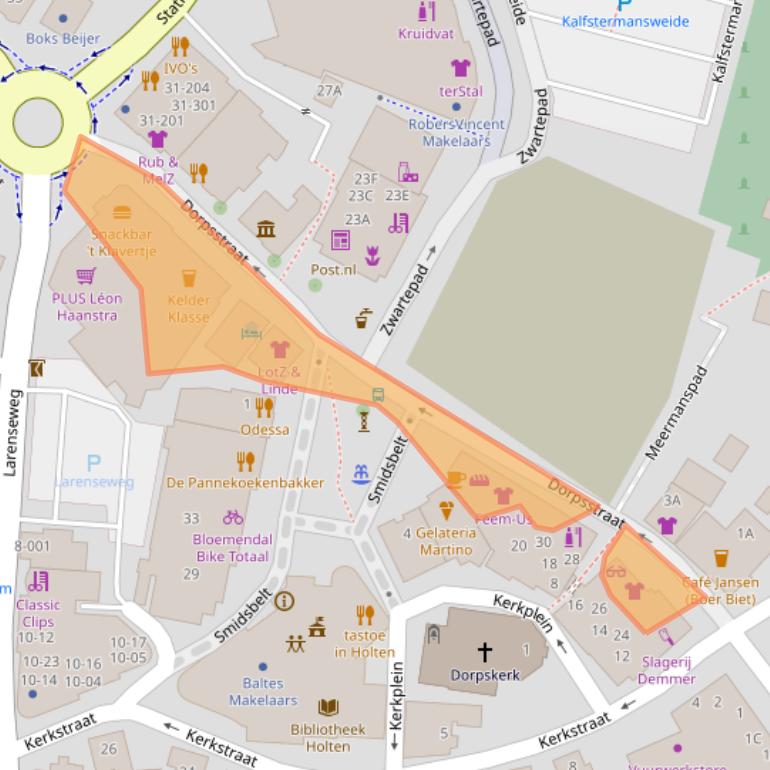 Kaart van postcodegebied 7451BT.