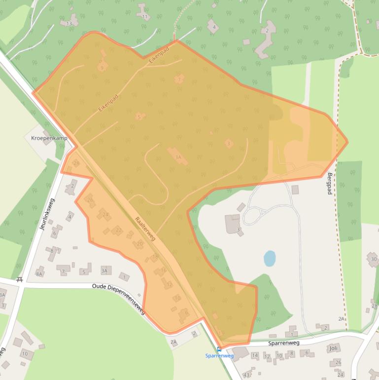 Kaart van postcodegebied 7451CJ.