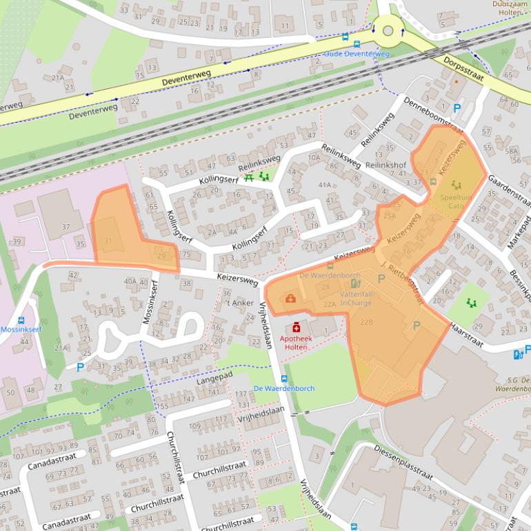 Kaart van postcodegebied 7451CS.