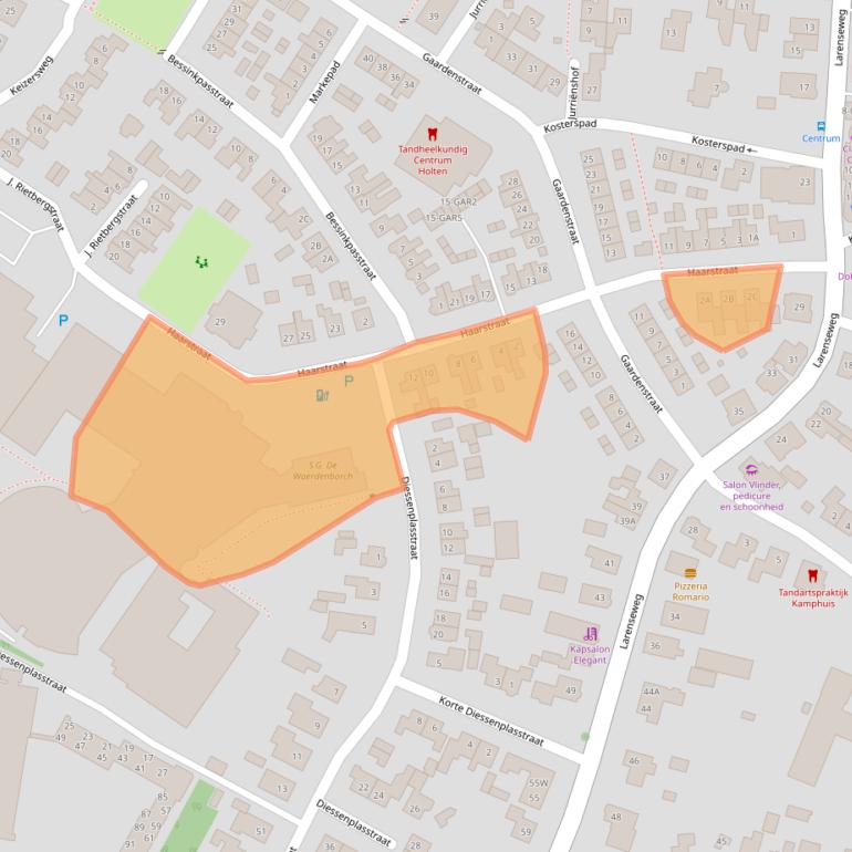 Kaart van postcodegebied 7451CZ.