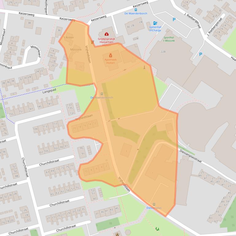 Kaart van postcodegebied 7451DG.