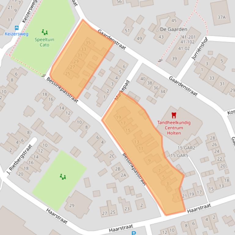 Kaart van postcodegebied 7451DH.