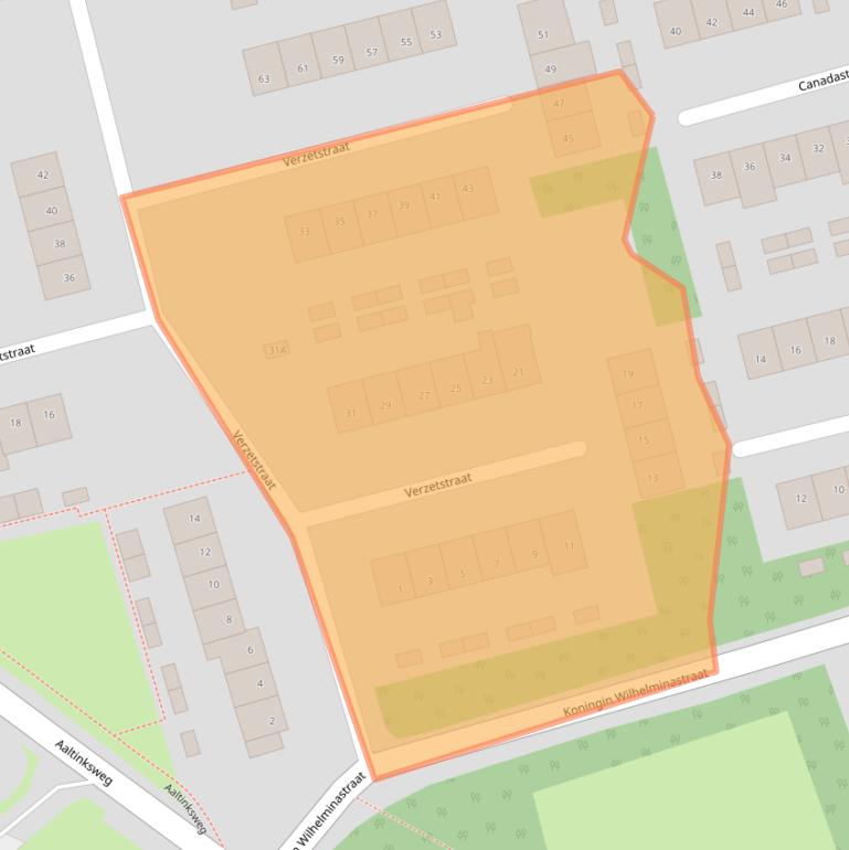 Kaart van postcodegebied 7451DL.