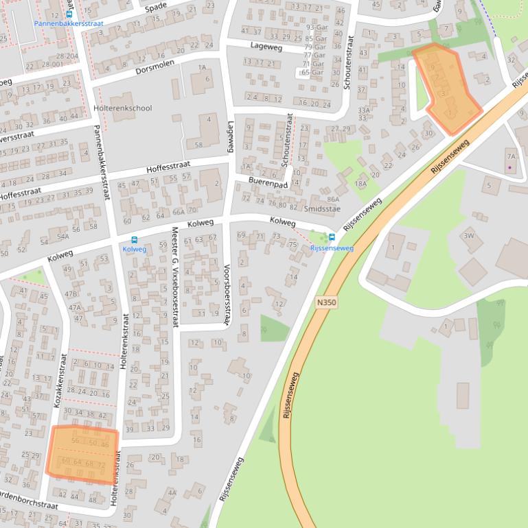 Kaart van postcodegebied 7451GR.