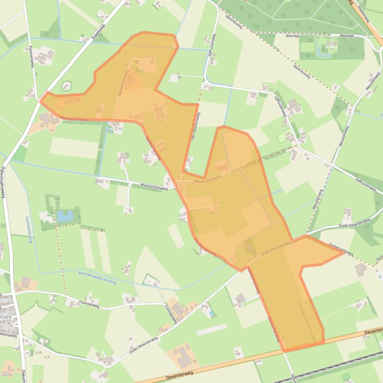 Kaart van postcodegebied 7451LJ.