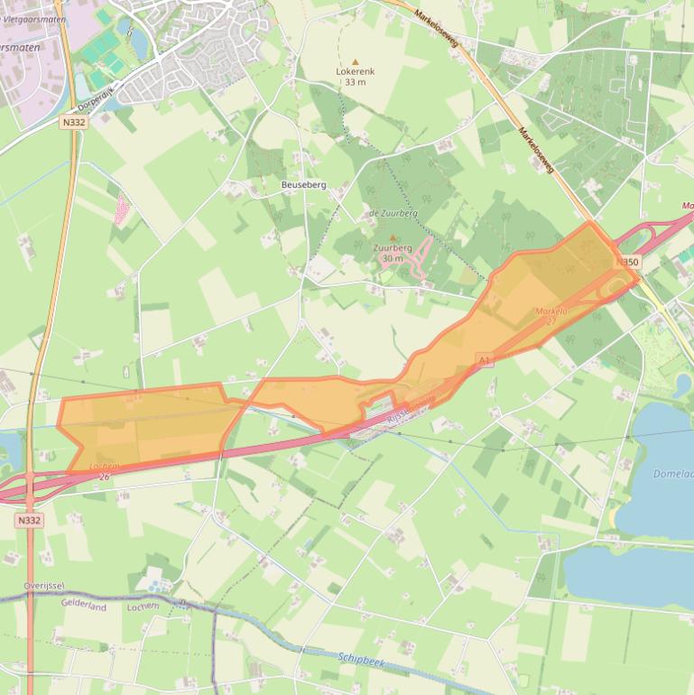Kaart van postcodegebied 7451ND.