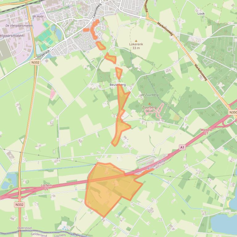 Kaart van postcodegebied 7451NE.