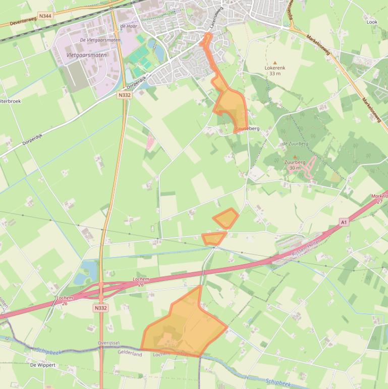 Kaart van postcodegebied 7451NG.