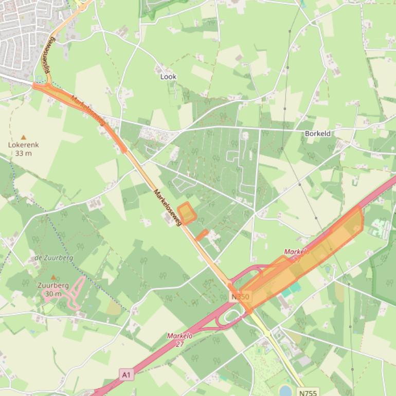 Kaart van postcodegebied 7451RB.