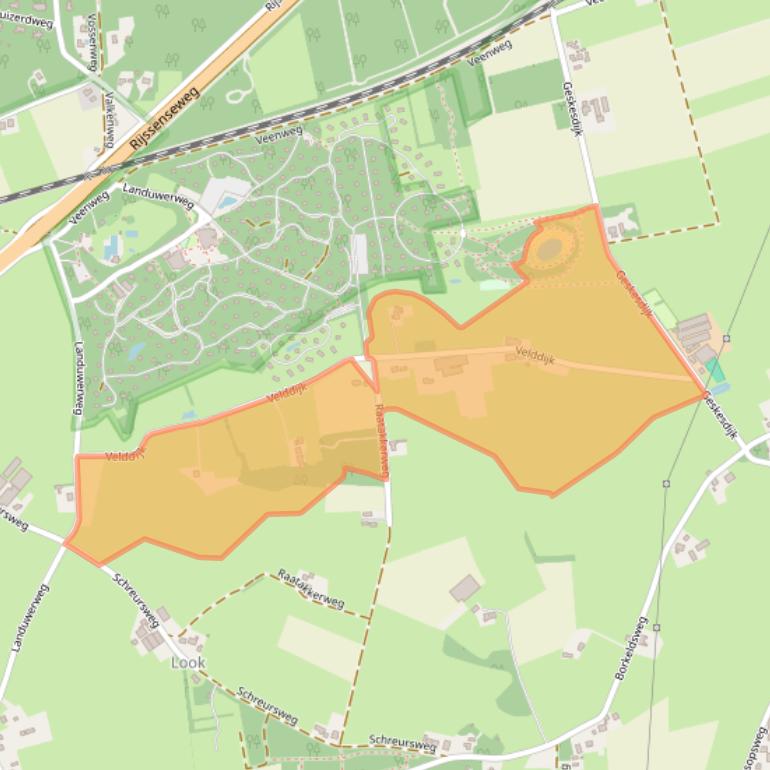 Kaart van postcodegebied 7451RJ.