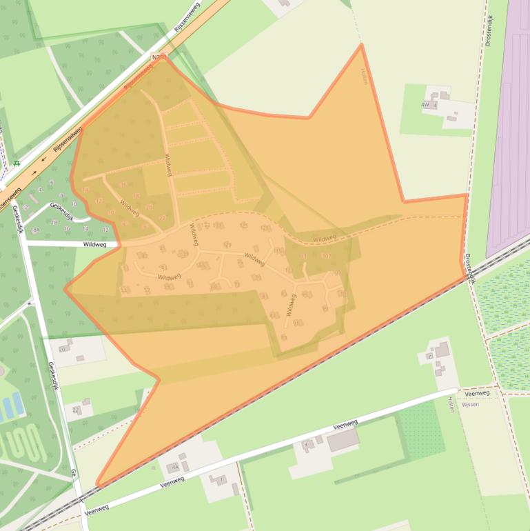 Kaart van postcodegebied 7451RN.