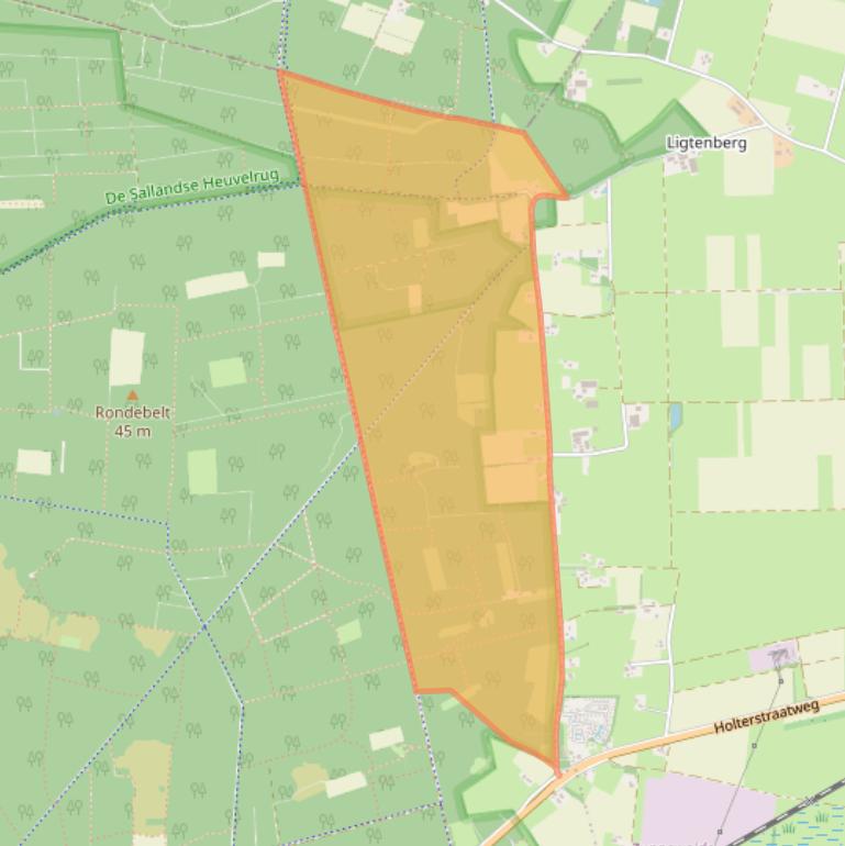 Kaart van postcodegebied 7451RP.