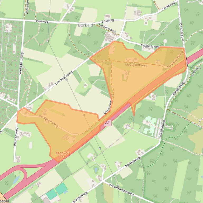 Kaart van postcodegebied 7451SC.