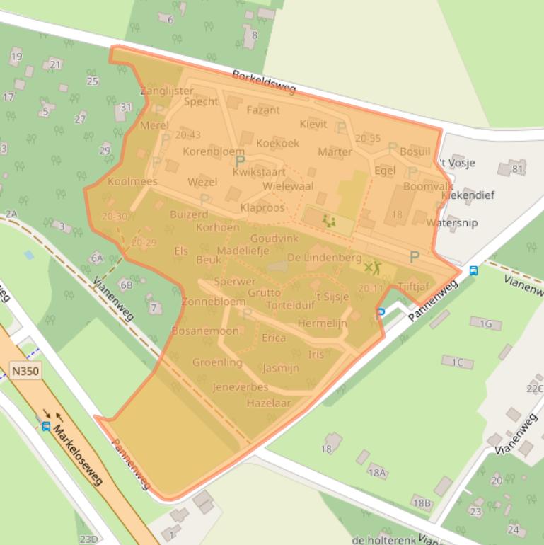 Kaart van postcodegebied 7451SV.