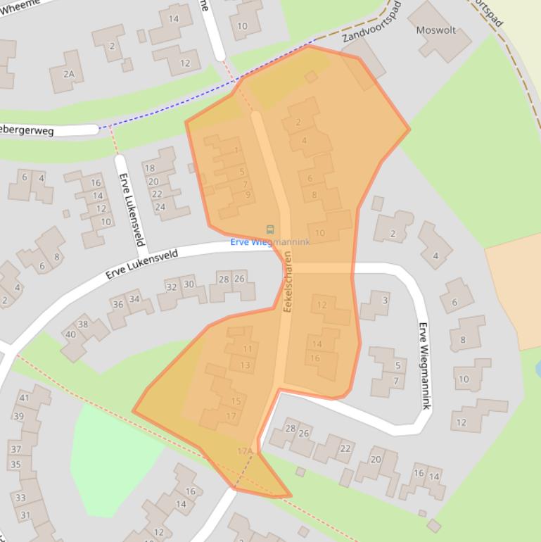 Kaart van postcodegebied 7451WC.