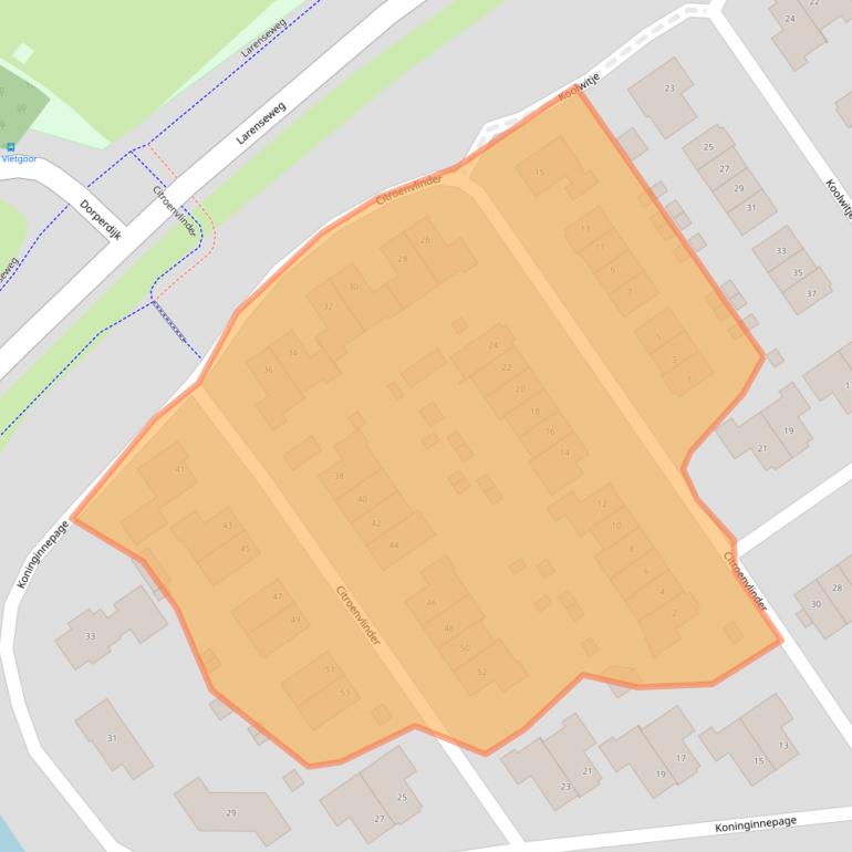 Kaart van postcodegebied 7451WR.