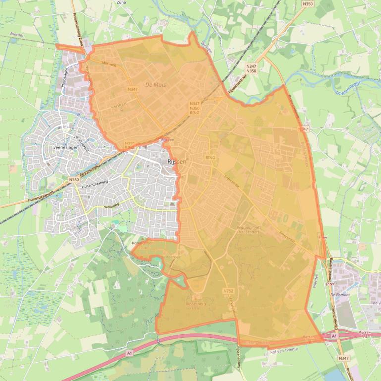 Kaart van postcodegebied 7461.