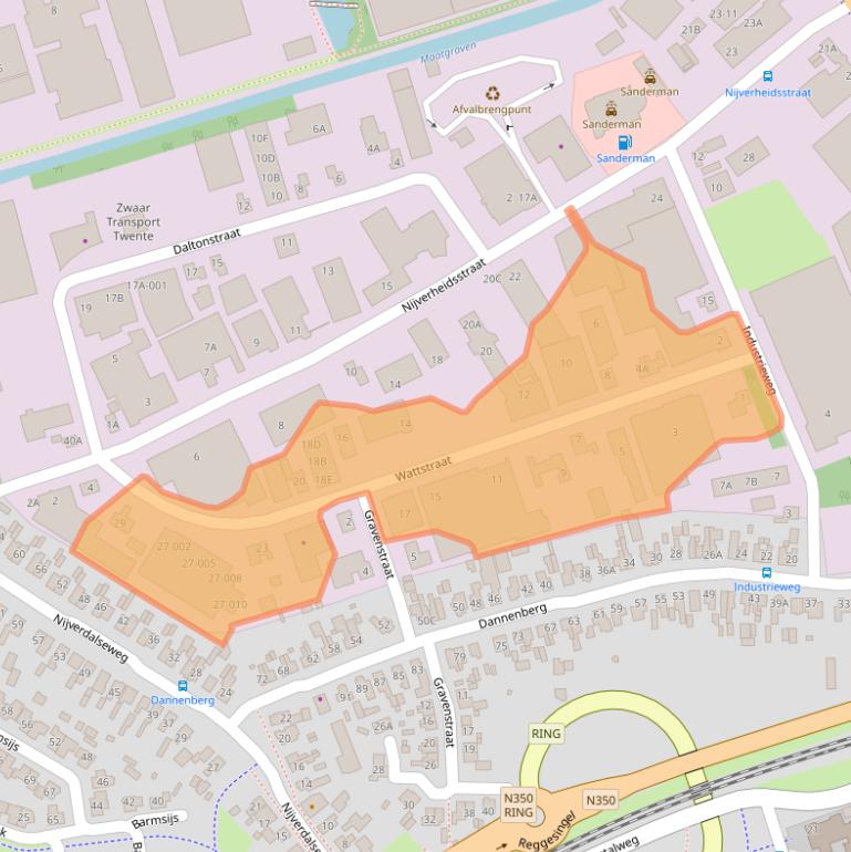 Kaart van postcodegebied 7461AB.