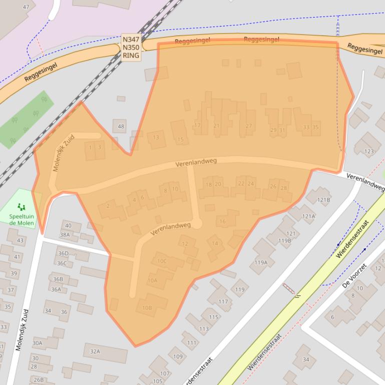 Kaart van postcodegebied 7461AP.