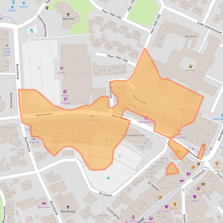 Kaart van postcodegebied 7461AZ.