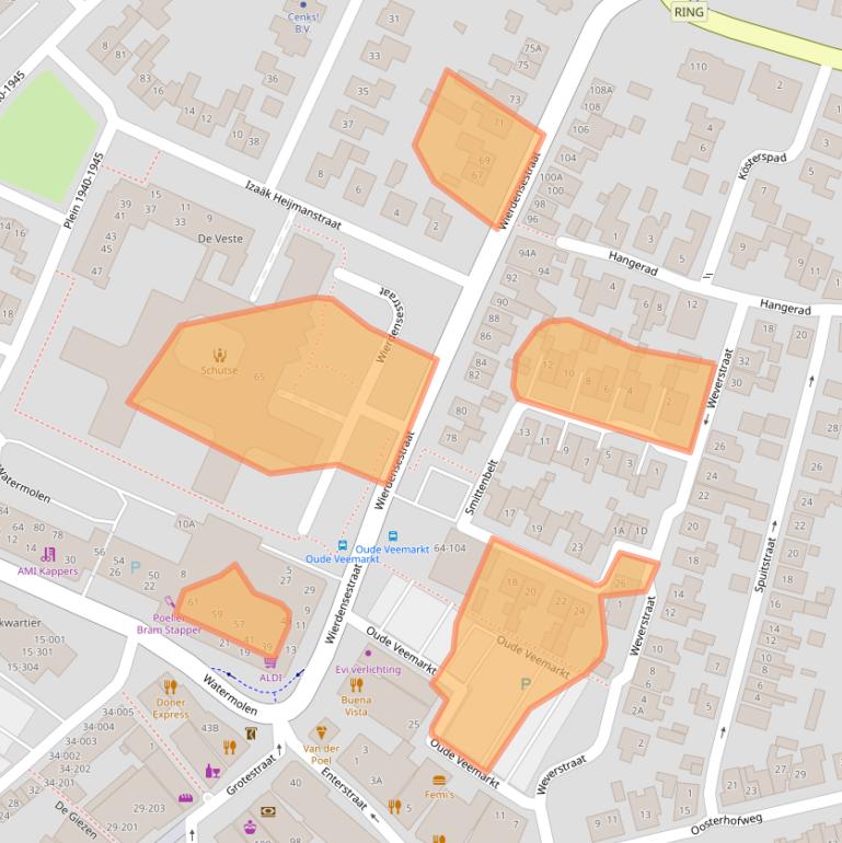 Kaart van postcodegebied 7461BC.