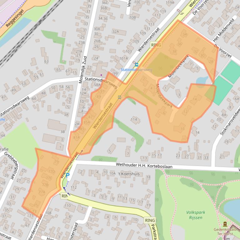 Kaart van postcodegebied 7461BD.