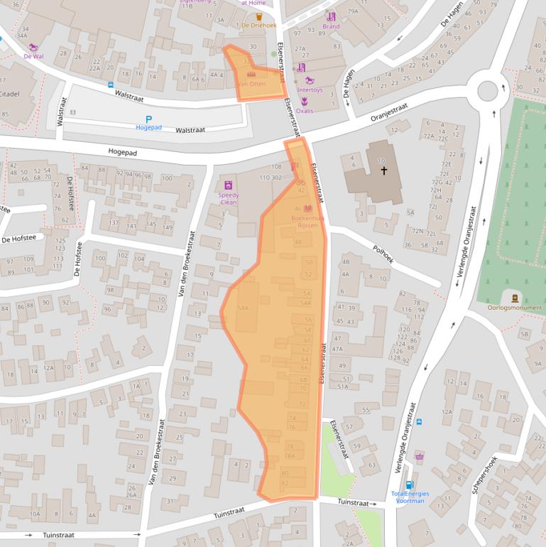 Kaart van postcodegebied 7461DP.