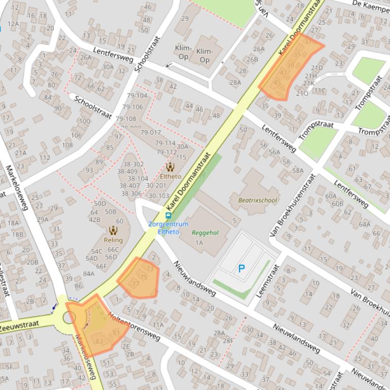 Kaart van postcodegebied 7461EP.