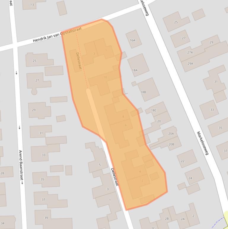 Kaart van postcodegebied 7461ES.