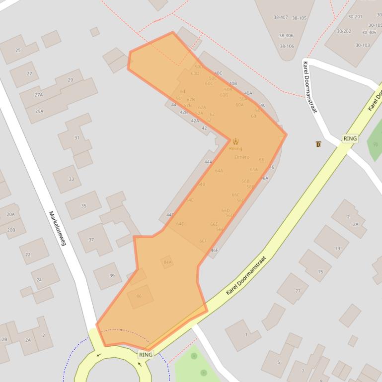 Kaart van postcodegebied 7461ET.