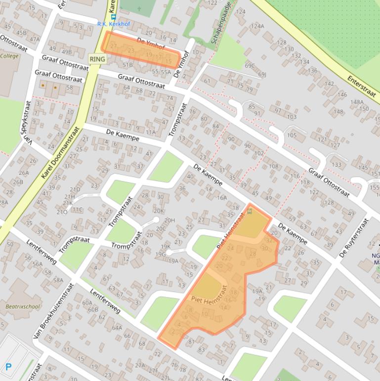 Kaart van postcodegebied 7461EZ.