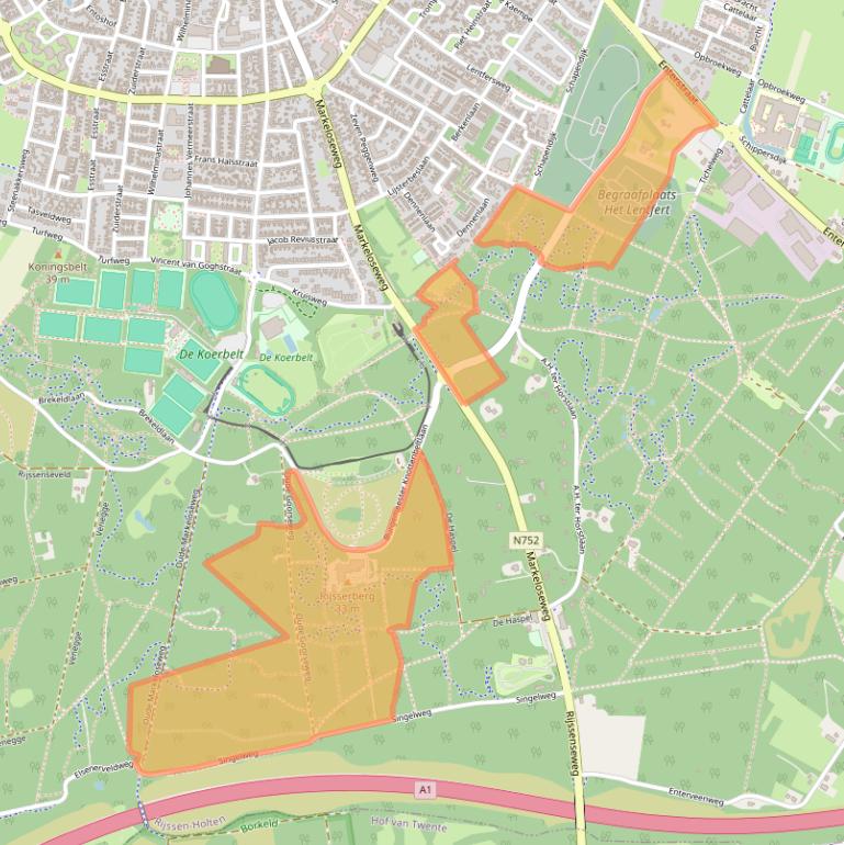 Kaart van postcodegebied 7461PA.