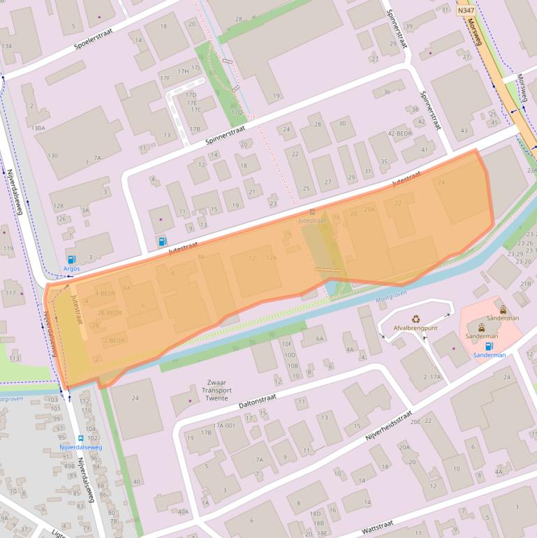 Kaart van postcodegebied 7461TR.