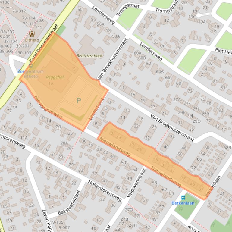 Kaart van postcodegebied 7461VP.