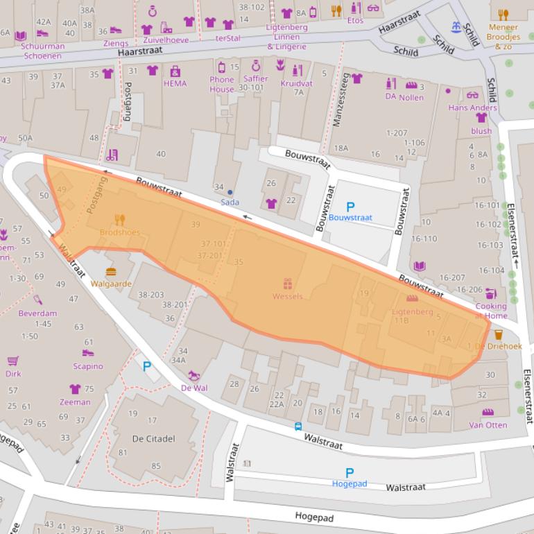 Kaart van postcodegebied 7462AX.