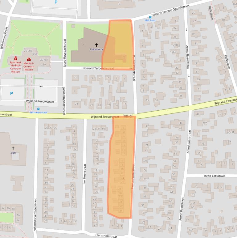 Kaart van postcodegebied 7462BD.