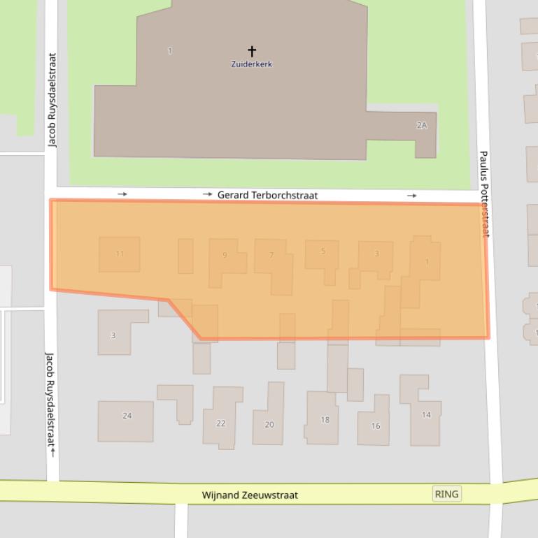 Kaart van postcodegebied 7462BE.