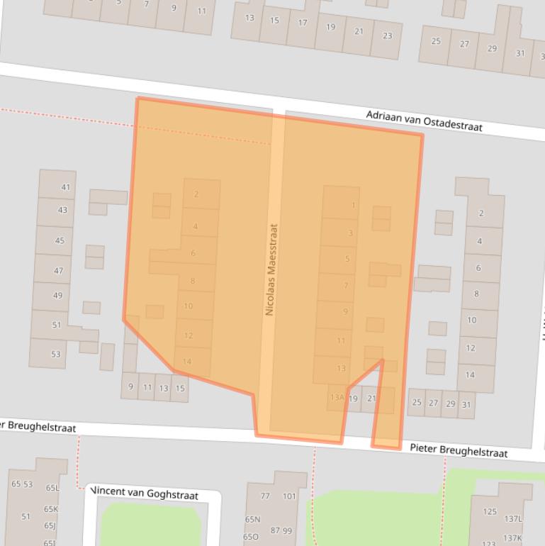 Kaart van postcodegebied 7462BT.