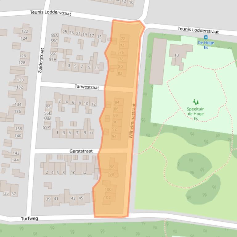 Kaart van postcodegebied 7462CJ.