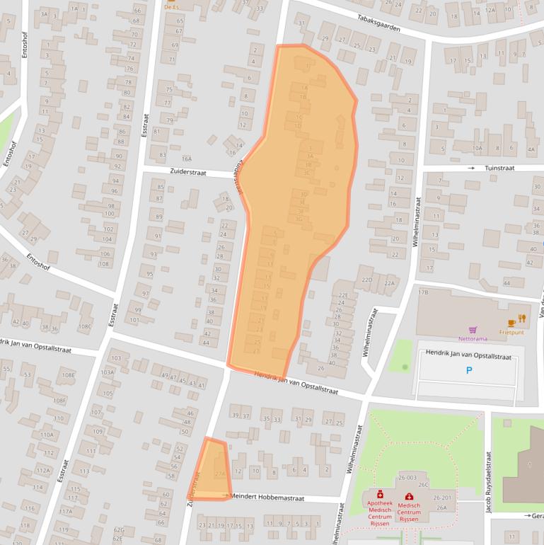 Kaart van postcodegebied 7462CK.