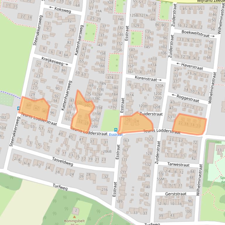Kaart van postcodegebied 7462CW.