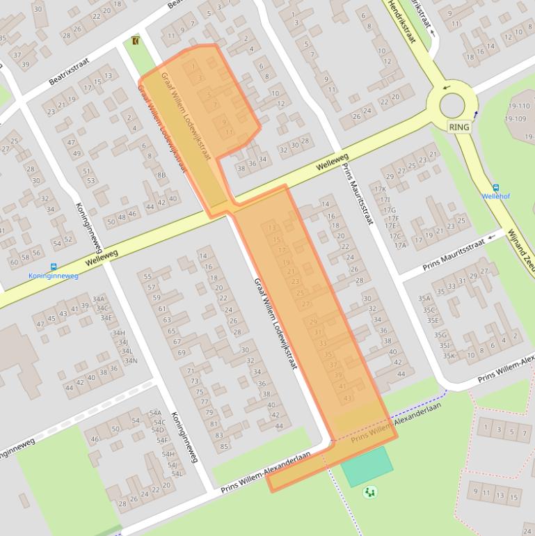 Kaart van postcodegebied 7462EW.