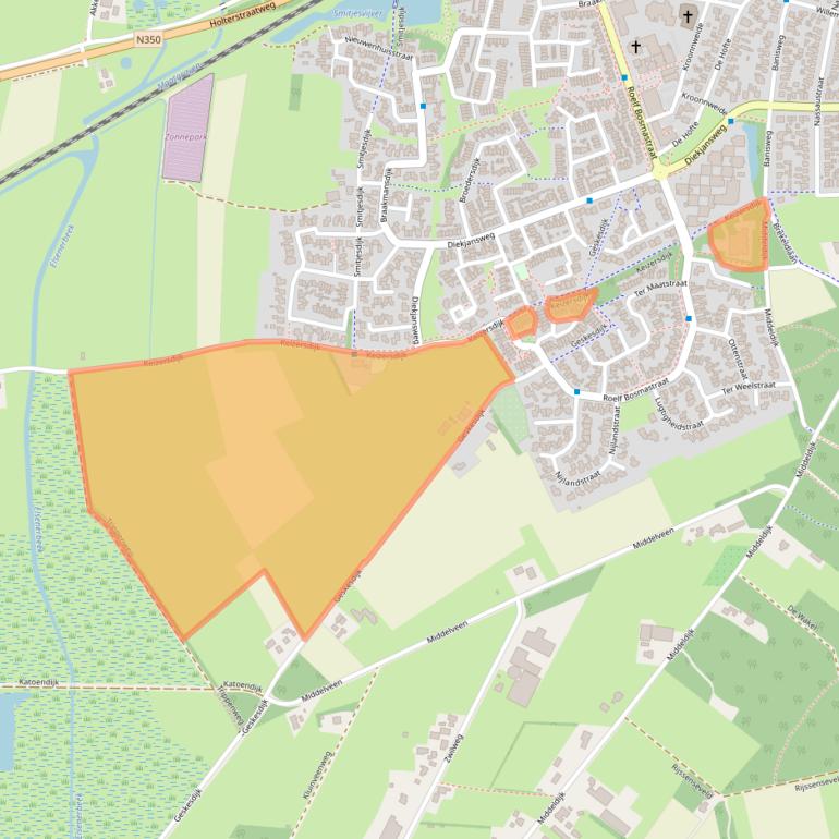 Kaart van postcodegebied 7462JA.