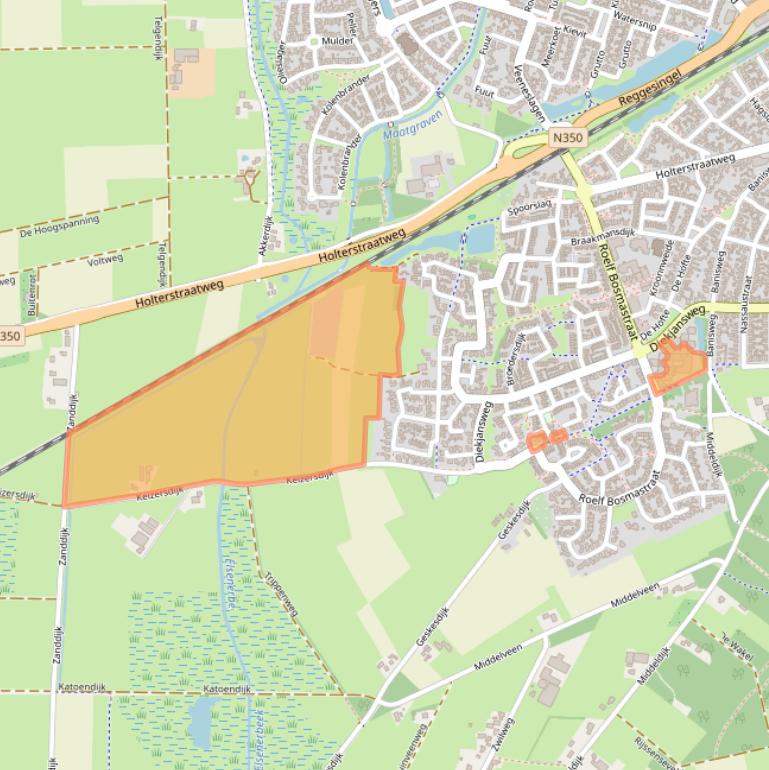 Kaart van postcodegebied 7462JB.