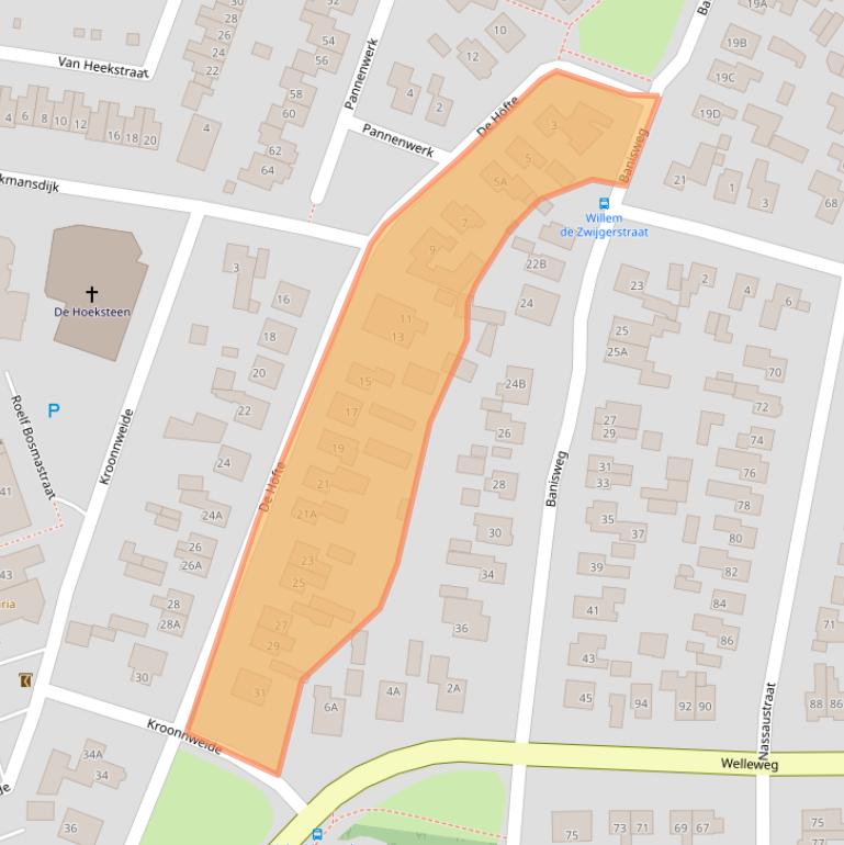 Kaart van postcodegebied 7462JT.