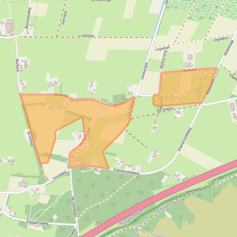 Kaart van postcodegebied 7462PD.