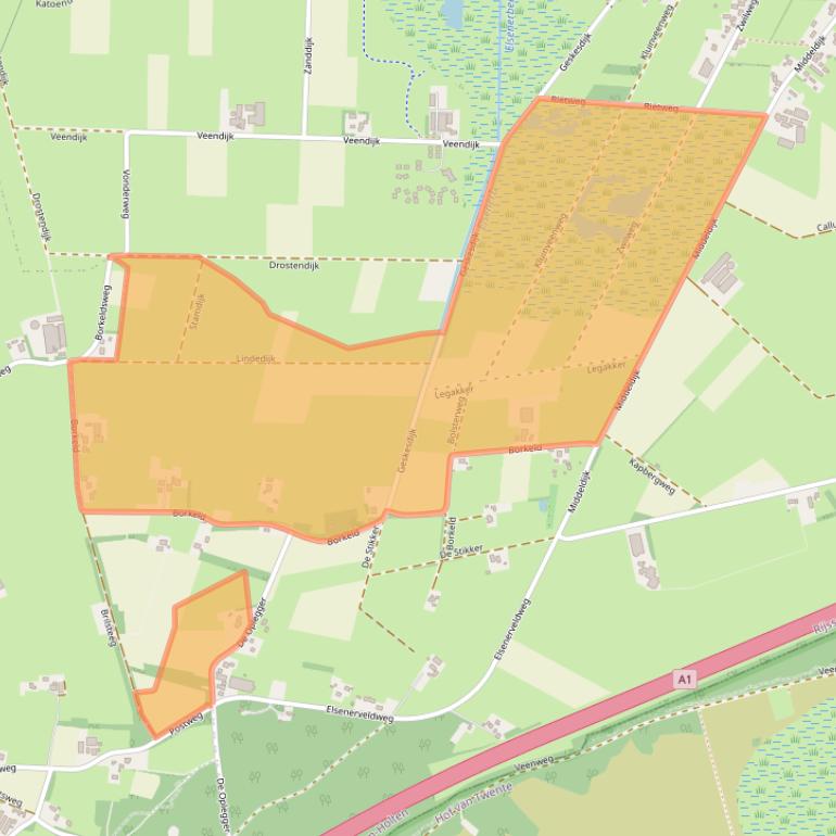 Kaart van postcodegebied 7462PG.