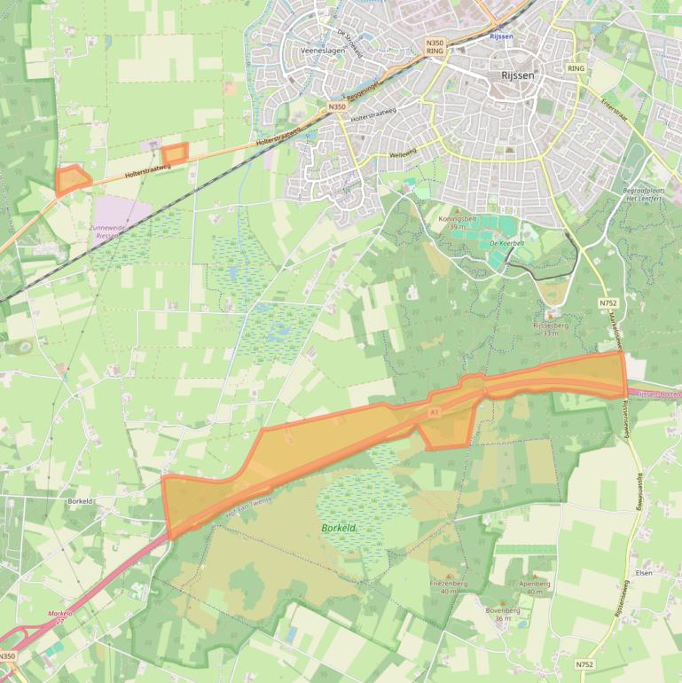 Kaart van postcodegebied 7462PN.